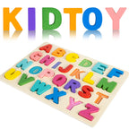 Attmu Wooden Puzzles for Toddlers, 2 Pcs Alphabet ABC Shape Number Puzzle