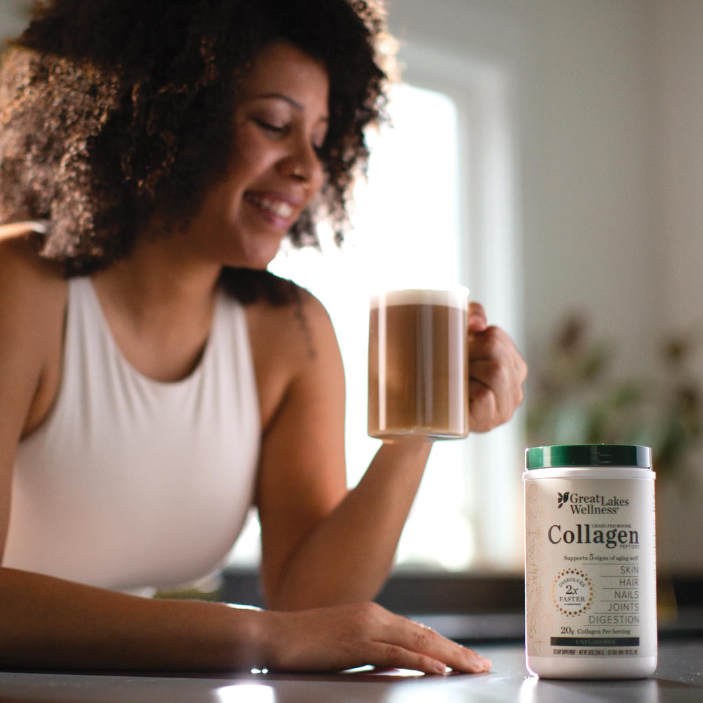 Great Lakes Wellness Collagen Peptides Powder for Skin, Hair, Nails, Joints & Digestion - Unflavored - Quick Dissolve Hydrolyzed, Non-GMO, Keto, Kosher - 16 oz - 2 Pack - Packaging May Vary