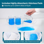 100 PACK - Commode Liners with Absorbent Pads - Adults Commode Bag Compatible with Most Toilets - Portable Commode Liners with Gel Pads - Disposable Bedside Toilet Liner Bags for Adult Potty Chair
