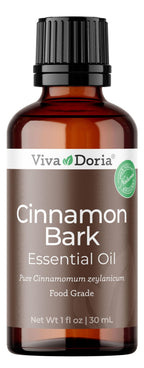 Viva Doria Cinnamon Bark Essential Oil, 100% Pure, Natural Essential Oil, Undiluted, for Aromatherapy | Food Grade, 30 mL (1 Fluid Ounce)