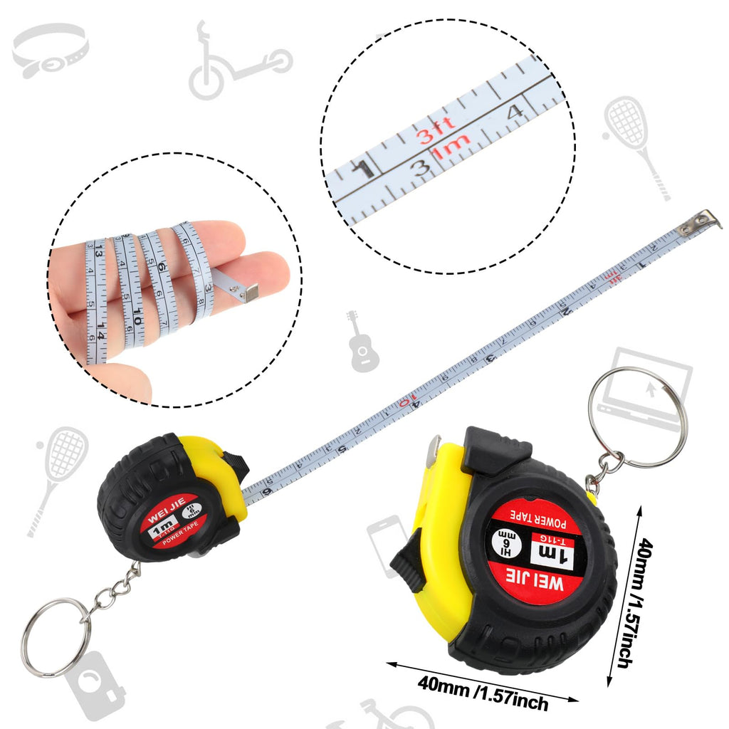 Jutom 24 Pcs Mini Screwdriver Set Mini Tape Measure Keychains Bulk Mini Tool Set Adult Tool Party Prize for Men Father's Gifts