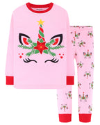 DAUGHTER QUEEN Girls Christmas Pajamas Set 100% Cotton Pjs Unicorn Pajamas for Big Girls Pj Kids Sleepwear Clothes Xmas Jammies Size 12 11 10-12 Youth Years