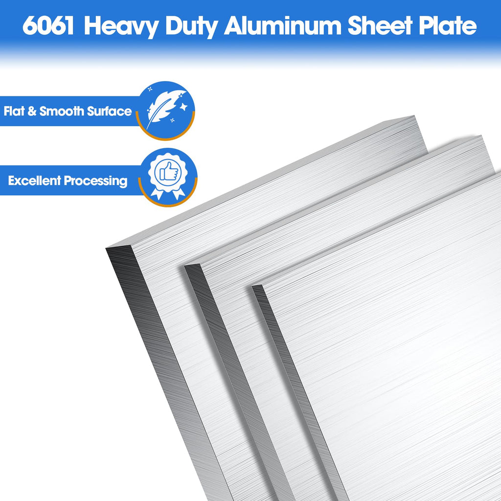 1/4Inch Thick Aluminum Sheet Plate, 10" x 10" Heavy Duty Aluminum Plates