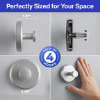 HOME SO Suction Cup Hooks for Shower & Bathroom Towel Holder 4-Pack – Suction Cups Hooks for Hanging Towels, Robes, & Coats - Tiles, Glass Door or Mirror – Shower Hooks & Towel Hooks Organizer -Nickel