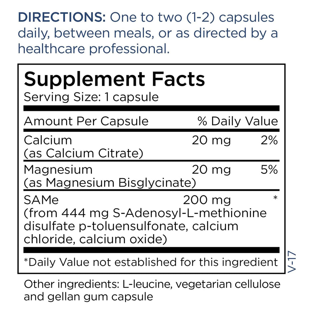 Metabolic Maintenance Same 200 mg - Methyl Donor Compound - Mindset, Joint & Liver Health Support - Acid-Resistant Capsules - 60 Servings - 60 Capsules