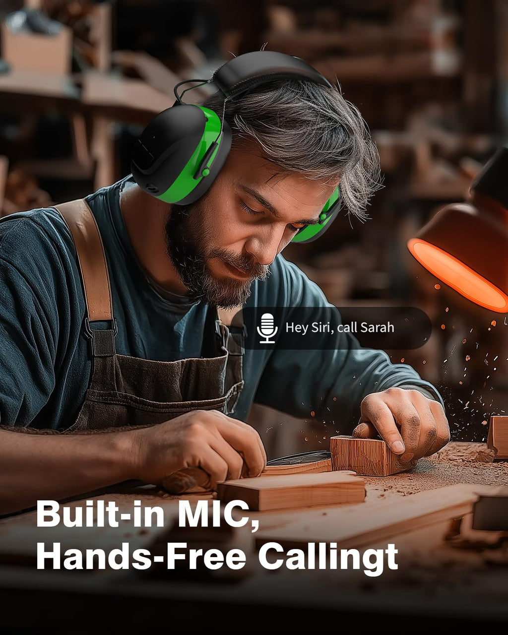 Qozybuds Bluetooth 6.0 Hearing Protection Headphones with 120H Working Time, 30dB SNR, Superior Stereo Sound Quality, Larger Buttons for Easy Operation, Safety Ear Muffs for Lawn Mowing, Workshops