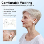 Hearing Aids, Miniature Hearing Amplifiers for Adults Seniors Noise Cancelling, Rechargeable Hearing Aids with Crystal Clear Sound, and LED Power Display（White-Green)