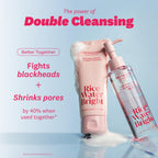 The Face Shop Rice Water Bright Double Cleansing Duo Set with Ceramide, Korean Skin Care, Gentle Face Wash & Pore Control Cleansing Oil, Hydrating, Moisturizing, Vegan Facial Cleanser, Makeup Remover