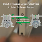 Combo Sliding Screen Door Upper + Lower Roller Assembly Fits Andersen Part #1997063 & #1997310 (1991 to P), 1-1/4" Nylon Concaved, Edge Adjustable, 2 Pairs