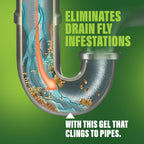 Green Gobbler Fruit Fly Killer+ - Kills Fruit Flies, Drain Flies & Sewer Flies, Gel Treatment for Use in Sinks & Pipes - Safe for Septic Systems, 32oz - Up to 8 USES (2 Pack)