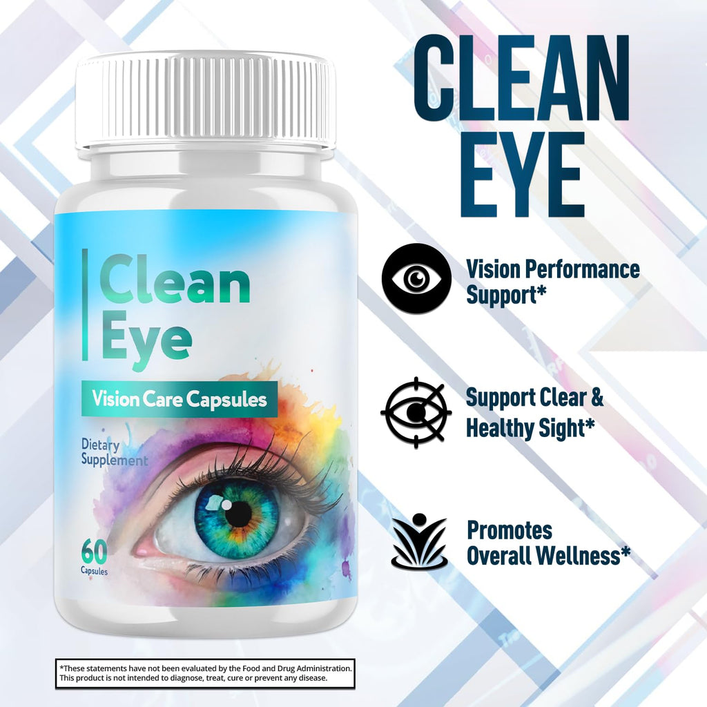 (5 Pack) Clean Eye Vision Care Capsules, CleanEye Pills with All Natural Ingredients, Advanced Clean Eye Vision Support Supplement with Max Strength Vitamins for Optimal Health (300 Capsules)
