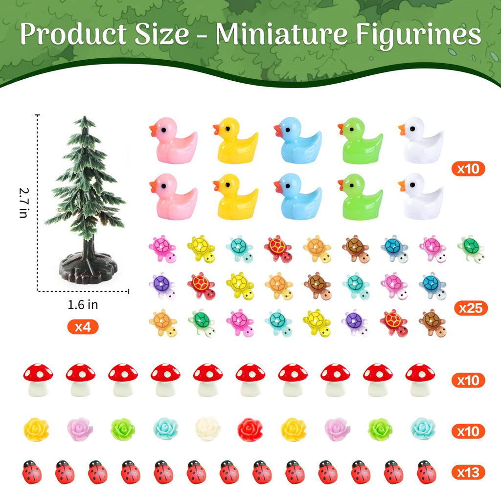115Pcs Fairy House Kit Mini Fairy Garden Accessories Outdoor Supplies Decor