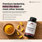 Luma Nutrition Pure Berberine Supplement - Berberina 1200mg - 60 Capsules