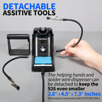 YIHUA 926 III 60W Digital Display Soldering Iron Station Kit w 2 Helping Hands, 6 Extra Iron Tips, Lead-Free Solder, Solder Sucker, S/S Tweezers, °C/ºF Conversion, Auto Sleep & Calibration Support