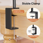 XLHOMO Over The Table Rod Stand with Clamps, Adjustable 32''-79'' Tall 32"-131" Length, Black Table Arch Stand Metal Balloon Frame Hanging Rod for Weddings Birthdays Party Garden Arbors Decoration