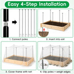 Metal Garden Netting Covers Kit, 6 Pack 2.6FT Poles, 10FTX13FT Mesh