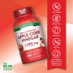 Nature's Truth Apple Cider Vinegar Capsules | 1200mg | 200 Pills | Extra Strength | Value Size | Non-GMO, Gluten Free Supplement