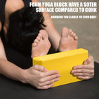 2 Pcs Yoga Blocks, 9"x6"x3" Foam Blocks Yoga Props for Pilates Stretching and Meditation Exercise Blocks Lightweight Yoga Essentials (Yellow, normal)