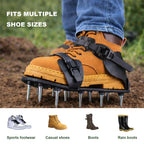 Qdreclod Aeration Shoes for Lawn, Lawn Aerator Shoes for Grass, Stainless Steel Spikes with Adjustable Straps for Garden, Grass Aeration, Floor Paintin