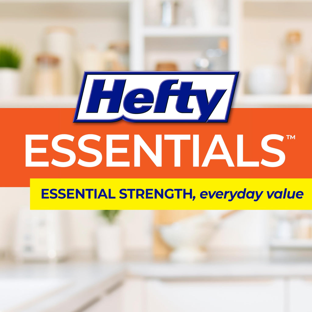 Hefty Essentials Drawstring 13 Gallon Kitchen Trash Bags, Tall Unscented Trash Bags for Kitchens, Home Offices, or Laundry Rooms, Easy to Tie, Lift, and Carry, White (Pack of 270)