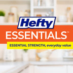 Hefty Essentials Drawstring 13 Gallon Kitchen Trash Bags, Tall Unscented Trash Bags for Kitchens, Home Offices, or Laundry Rooms, Easy to Tie, Lift, and Carry, White (Pack of 270)