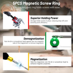 5PCS Magnetic Screw Holder,Strong Screwdriver Head Magnetic Ring,Universal Removable Household Tool Drill Bit Holder for Hex Screwdrivers&Power Bits,Mechanics,Carpenters,Household Repairs