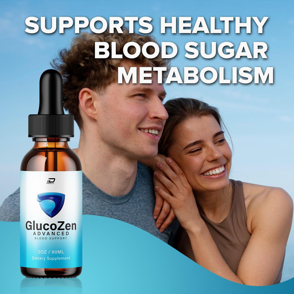 GlucoZen Advanced Formula Drops – Gluco Zen Liquid Supplement Drops Natural Ingredients, Reviews - 1 Month Supply