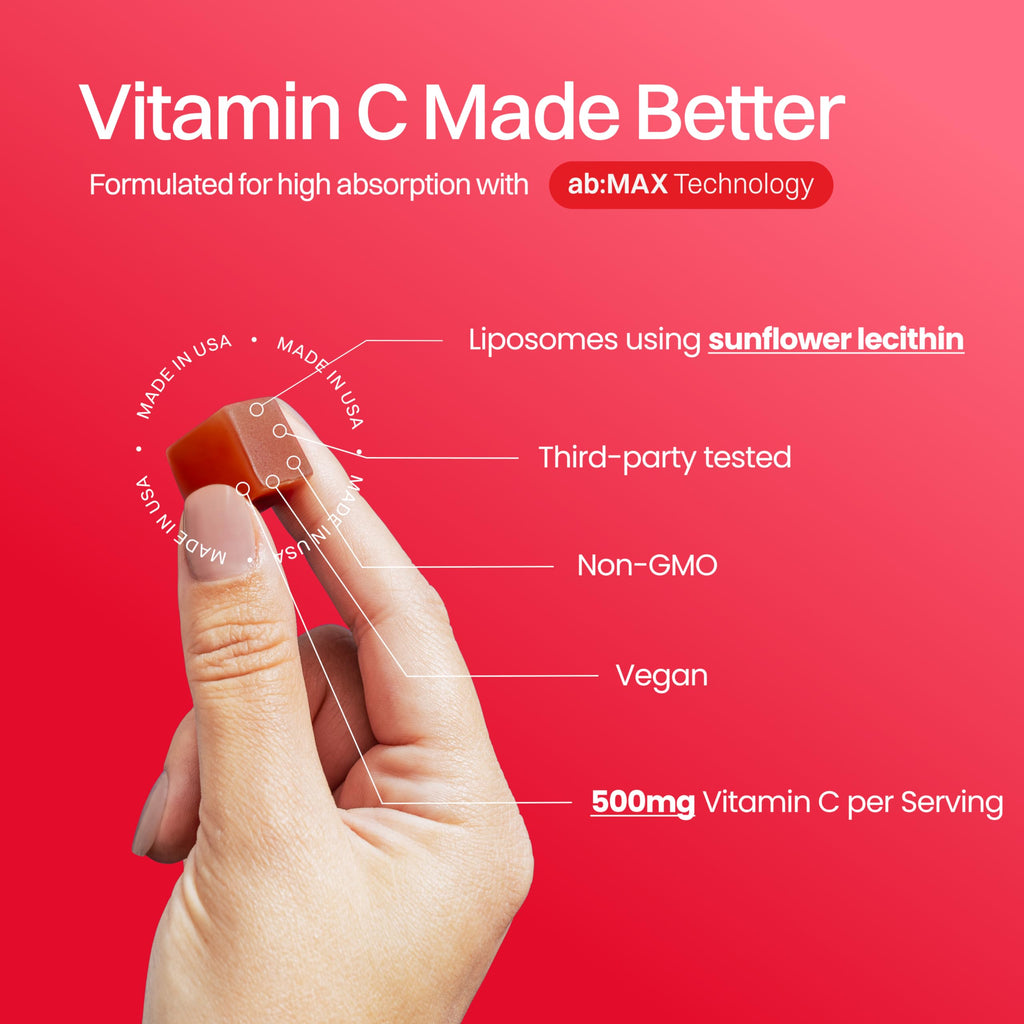 Haroutine Liposomal Vitamin C Gummies for Adults - 500mg per Serving, High Absorption Vegan Vitamin C Gummy, Antioxidant, Energy, and Collagen Booster - Strawberry Guava Flavor - 30 servings