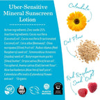 Earth Mama Uber-Sensitive Mineral Sunscreen Lotion SPF 40 | Non-Nano Zinc, Contains Organic Colloidal Oatmeal | Steroid-Free Eczema Cream for Baby, Kid & Family, 3-Ounce