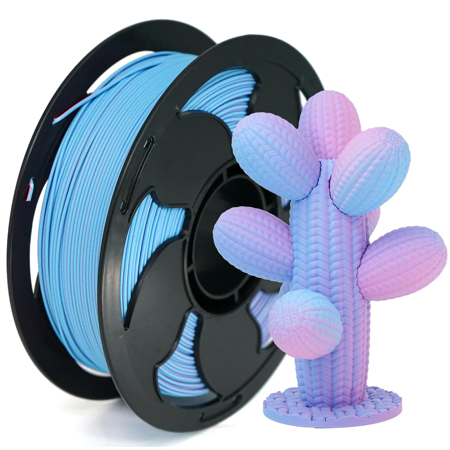Matte Tri Color Blue Purple Pink PLA 1.75mm 1kg 600mm/s 3D Printer Filament