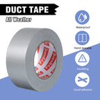 Fyguard 3 Pack Silver Duct Tape 1.89In × 132Yd Total Heavy Duty Waterproof Tape, 8.26Mil Adhesive Repair Duct Tape for Indoor Outdoor Repair Fixation Reinforcement