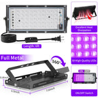 YAYIT 50W Black Lights LED with Switch+Plug, IP66 Waterproof, 2 Pack