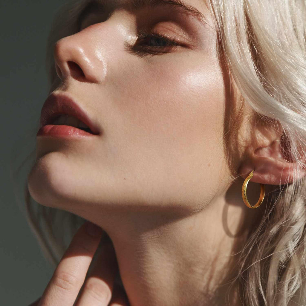 DZCYAN Gold Hoop Earrings for Women 14K Gold Hoop Earrings for Women