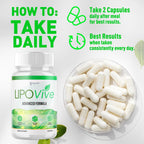 (2 Pack) Lipovive Capsules, Official Lipovive Pills with All Natural Ingredients, Advanced Formula Lipovivé Health & Active Lifestyle Support Pills Max Strength Vitamin for Women & Men (120 Capsules)
