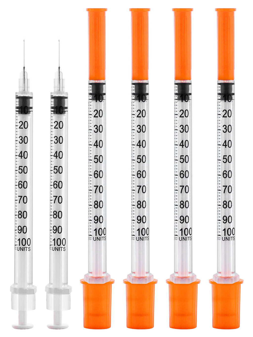 29G 1cc 1/2" Syringe with Needle - Disposable Individual Package-100 Pack