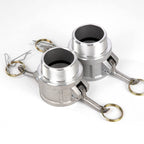 Quafwia 2 pcs Aluminum cam lock fittings (2" Part B) cam groove hose fitting camlock fittings, Male Adapter Female NPT Thread camlock fitting (2'')