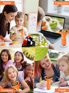 Acoath Microscope for Kids, 1000X Handheld Digital Miniscope with 2.0" Screen, Portable Pocket Microscope Education Toys Gifts for Age 3 4 5 6 7 8 9 10 Girls Boys