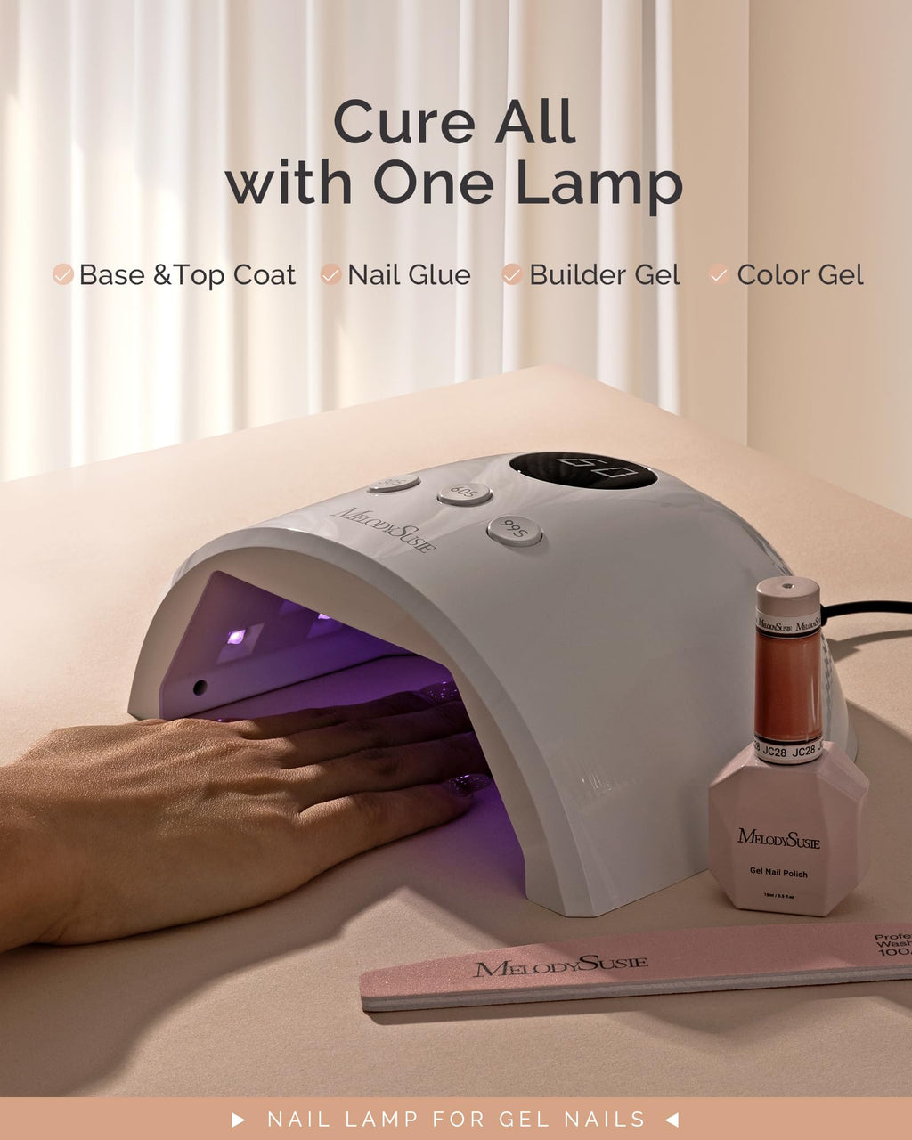 MelodySusie UV Nail Lamp P-Plus30F for Gel Polish-Fits Whole Hand & Feet