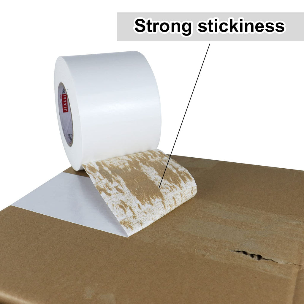 JIALAI HOME White Duct Tape 4 Inch, Industrial Grade 4 inches x 55 Yards (164 ft), 9 Mil Heavy-Duty, Waterproof, Strong, Flexible, No Residue, for Crafts & Home Improvement