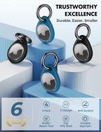 UNBREAKcable AirTag Holder for Apple - 4 Pack Air Tag Case with Keychain