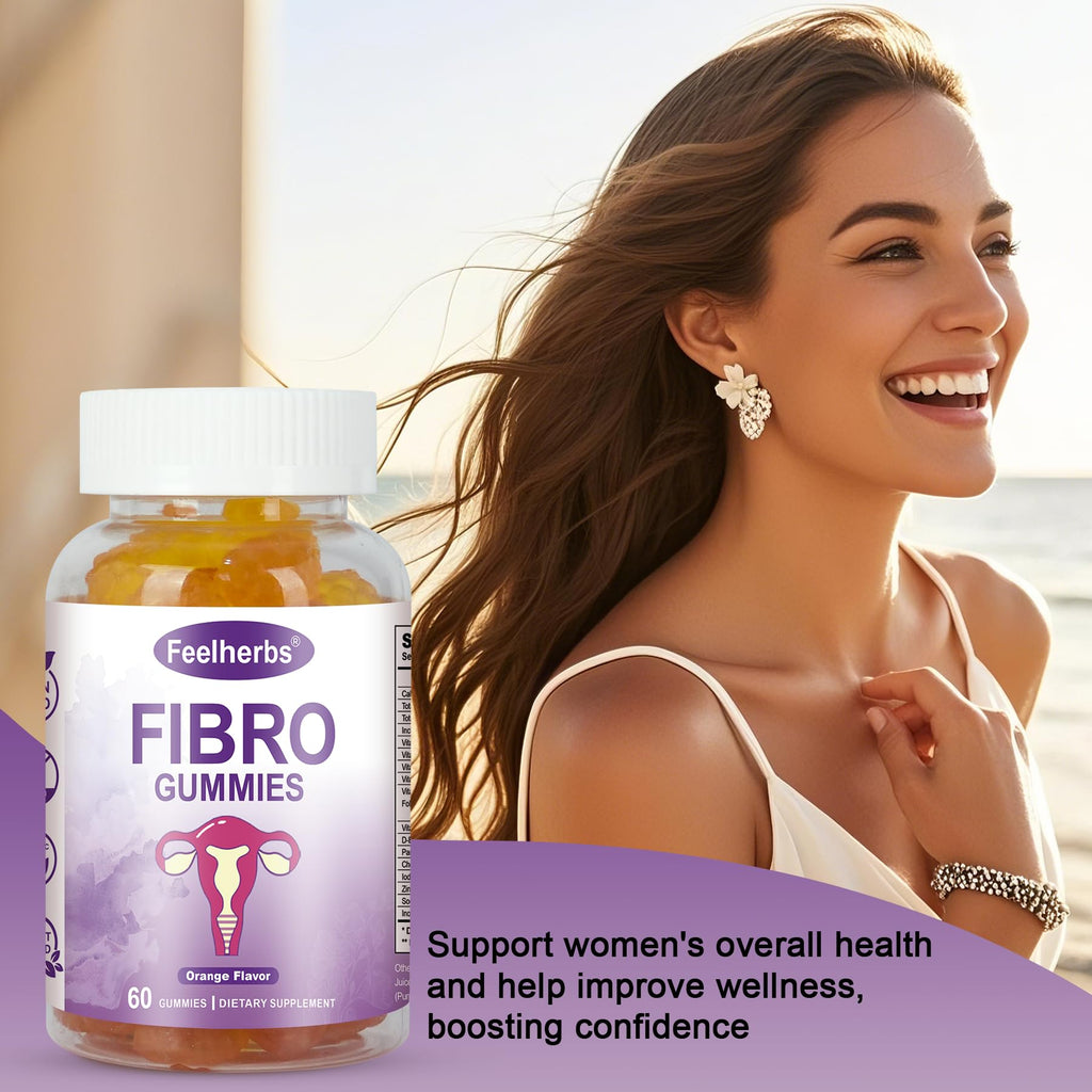 Feelherbs Fibro Gummies for Women, Pack of 2, Multivitamin Inositol Gummies with Inositol, Biotin, Vitamins A, C, D3, E, B6, B12, 60 Gummies Per Bottle
