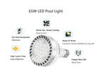 Bright Led Pool Light Bulb,120V 65W with 6000LM E27/E26 Base Pool Light Bulb Daylight White 6000K Swimming Pool Replacement for Most Pentair Hayward Light Fixtures