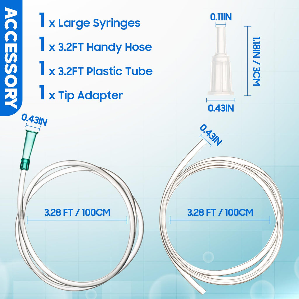 300ml/cc Syringes with Tube 40 Inch Handy Plastic Tubing and Adapter Tip