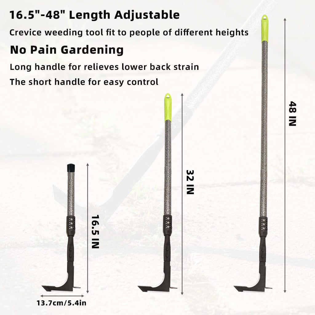 KLDOLLAR Crack Weeder, Long Handle Crevice Weeding Tool, 48" Weeder Tool
