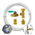 Ice Maker Fridge Quick Installation Kit with 25' Feet Tubing for Drinking Water Appliance Water Line, Solid Brass Stop Tee and Valve, 1/4" Fittings