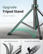 SENSYNE 62" Phone Tripod, Extendable Selfie Stick with Wireless Remote