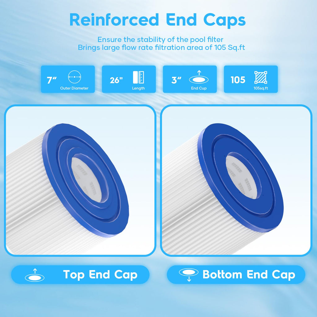 CCP420 Pool Filter Cartridges Replacement for PCC105,FC-1977,PCC105-PAK4,C-7471,178584,FC-6470,R173576,Ultral-A6,817-0106,Clean＆Clear Plus 420,105Sq.ft,4 Pack