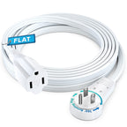 Maximm 360° Rotating Flat Plug Extension Cord UL-Certified 10 feet Under Carpet with Slim Space-Saving Plug Design, Low Profile Cord (White)