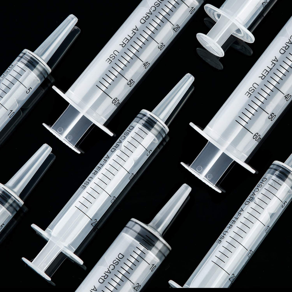 Boao 10 Pack Plastic Syringes Without Needle Epoxy Resin 20 ml,60 ml