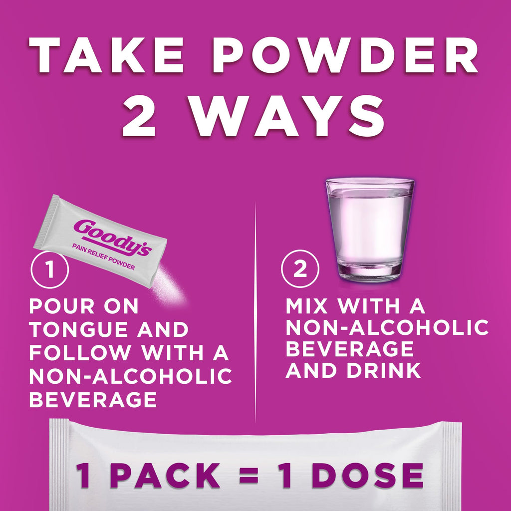 Goody's Pain Relief Powders, Extra Strength Headache Powder Mixed Fruit Blast, 24 ct (Pack of 1)